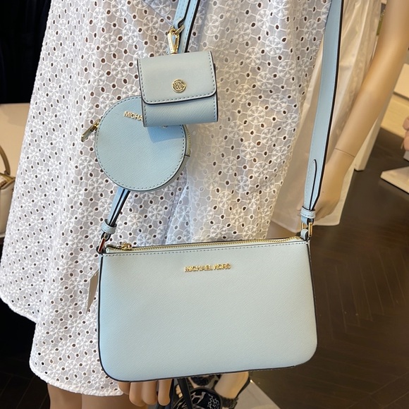 MICHAEL KORS JET SET TRAVEL SMALL SHOULDER CROSSBODY BAG WITH TECH ATTCH AIRPOD - Picture 9 of 16